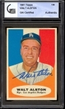 Walter Alston Autographed Card (Los Angeles Dodgers)