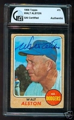 Walt Alston Autographed Card (Los Angeles Dodgers)